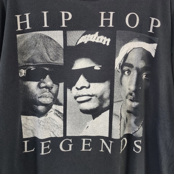 ORIGINAL FLAVOR Men's Black Hip Hop Legends Graphic Short Sleeve T-Shirt, sz XL - Picture 4 of 8